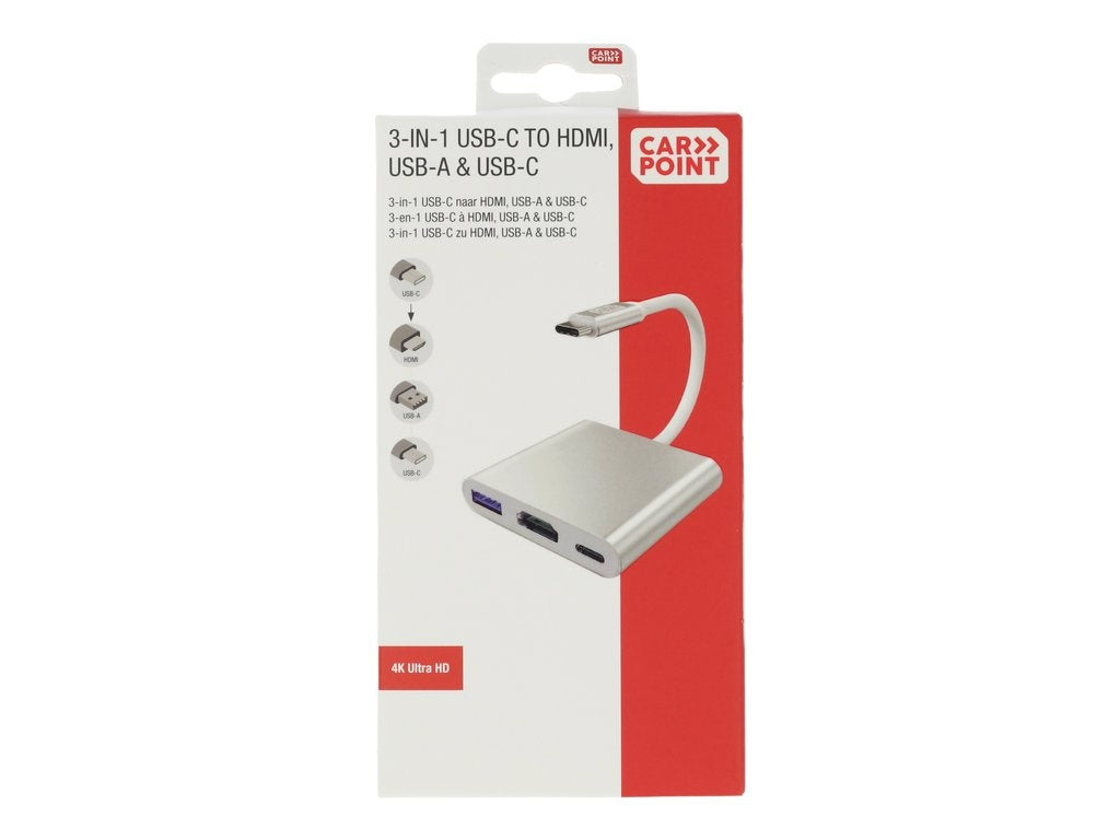 Carpoint - 3 in 1 Adapter USB-C > HDMI / USB-A / USB-C