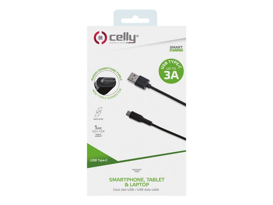 Celly - Datakabel USB-C 1m Zwart