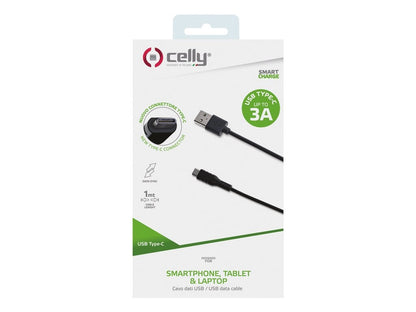 Celly - Datakabel USB-C 1m Zwart