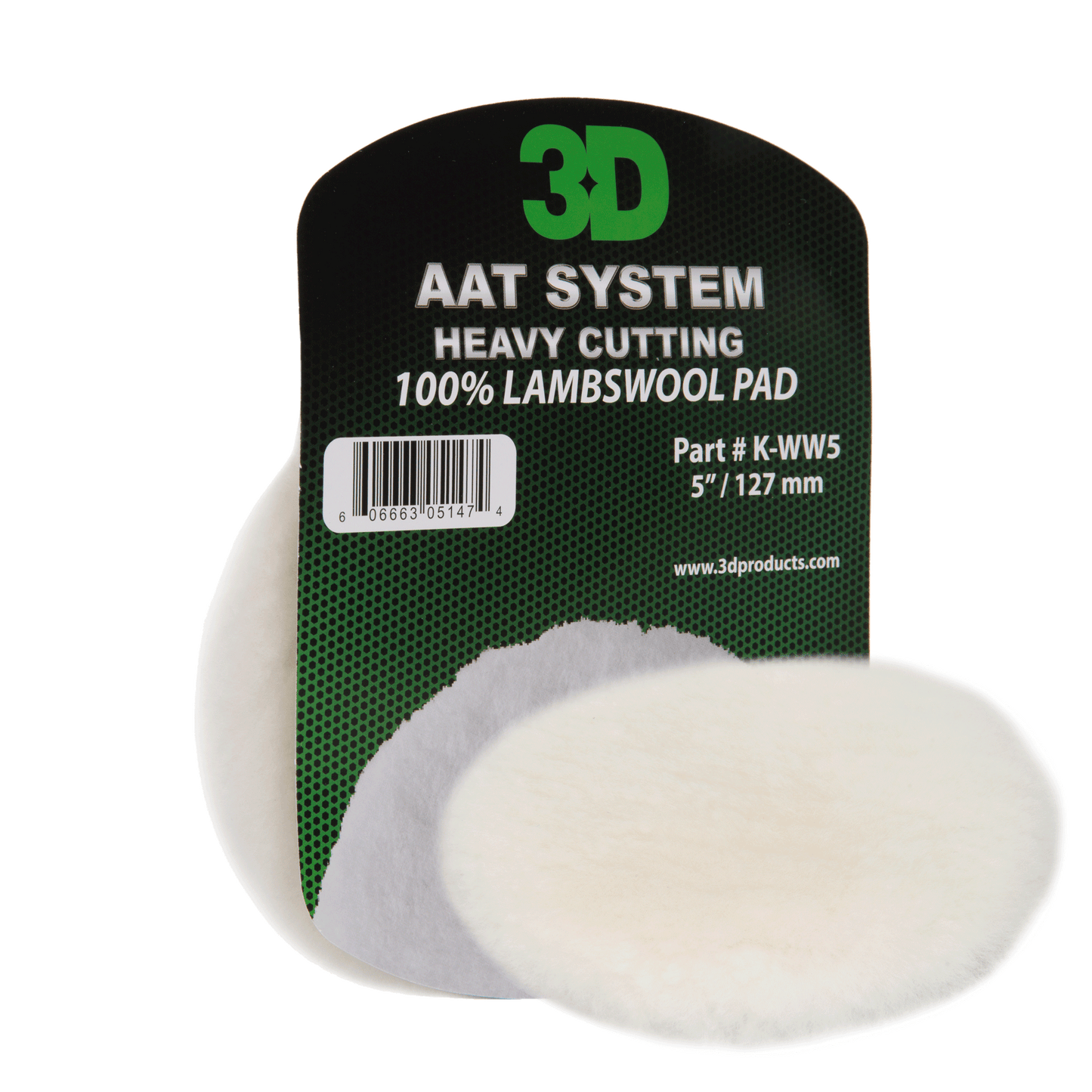 3D Car Care - White Lamb Wool Cutting Pad 5 inch